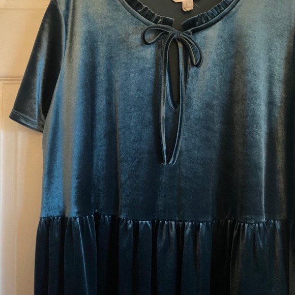 LC Lauren Conrad Blue Tiered Tie Front - Picture 4 of 6